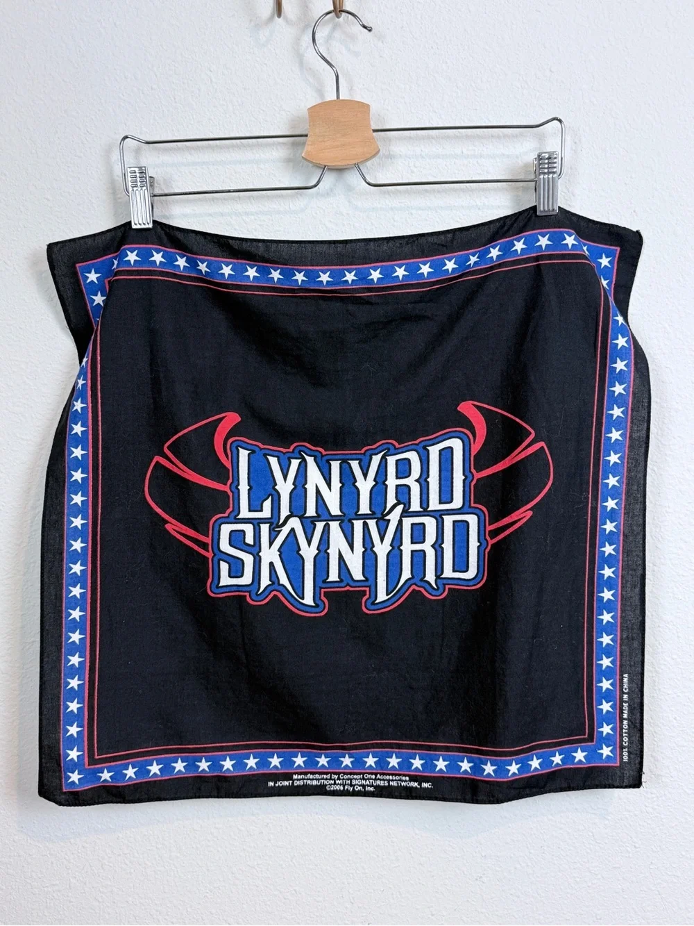 Vintage Lynyrd Skynyrd Black Graphic Bandana Scarf